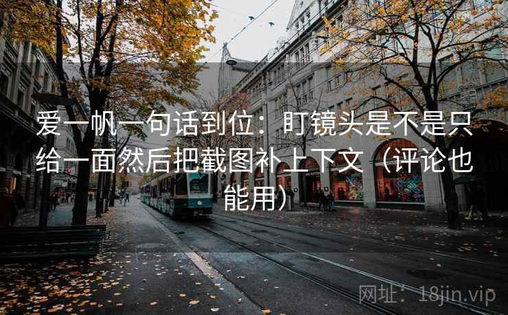 爱一帆一句话到位：盯镜头是不是只给一面然后把截图补上下文（评论也能用）